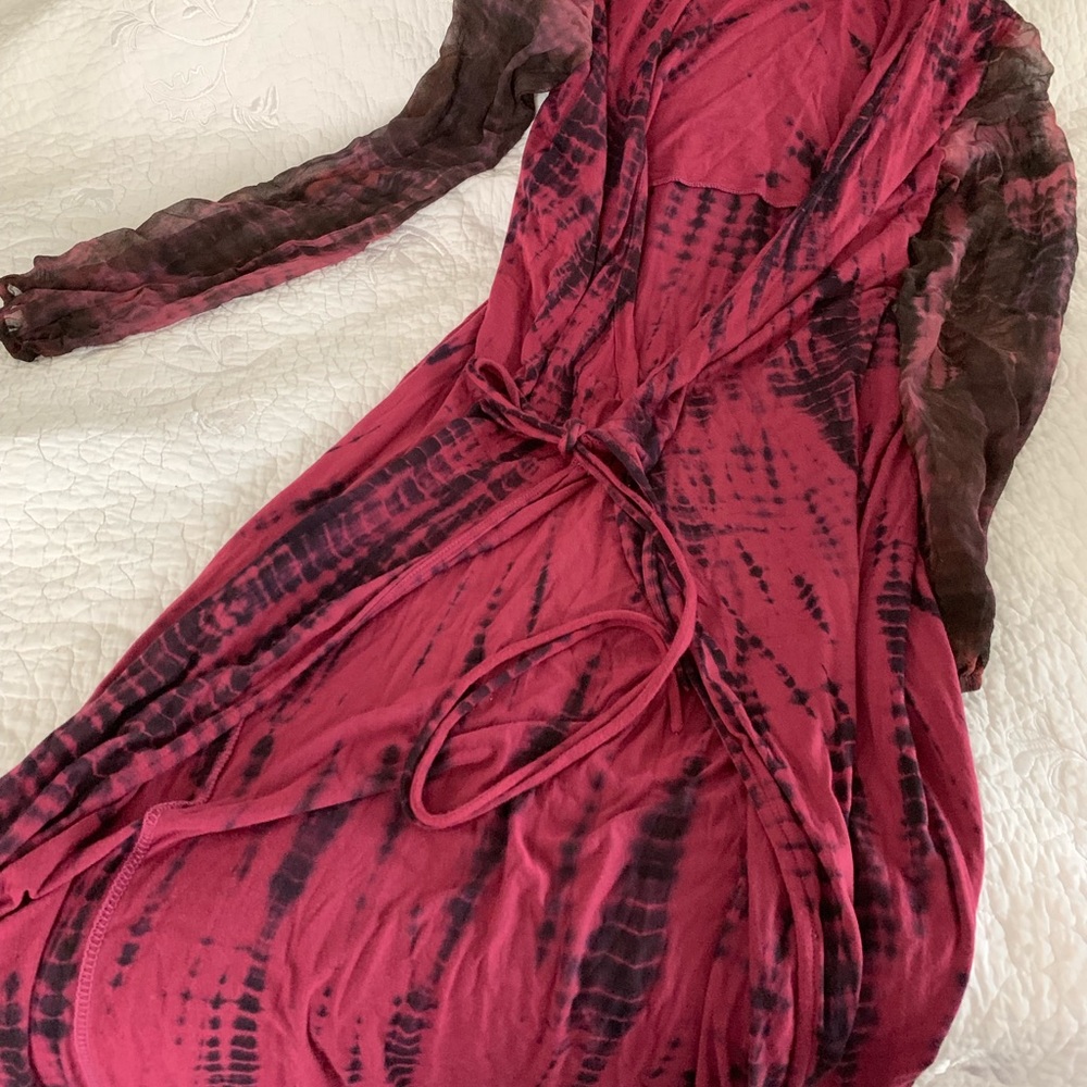 Red wrap dress